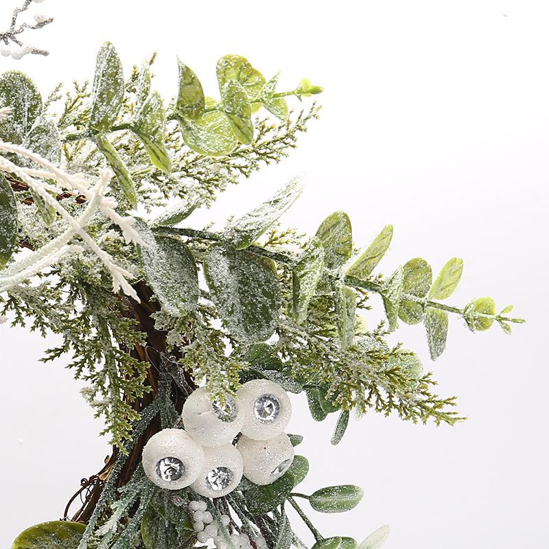 45Cm Christmas Wreath Artificial Simulation Flower Christmas Decorations Easter Wall Door Wall Hanging White Nordic