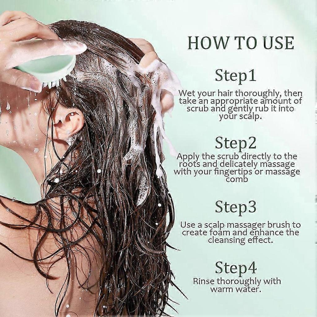 2-in-1 Rosemary Scalp Scrub Shampoo, Sea Salt & Mint calp Care with Massaging Comb for All Hair Types