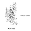 Waterproof Black & White Sketch Flower Half Sleeve Tattoo Stickers