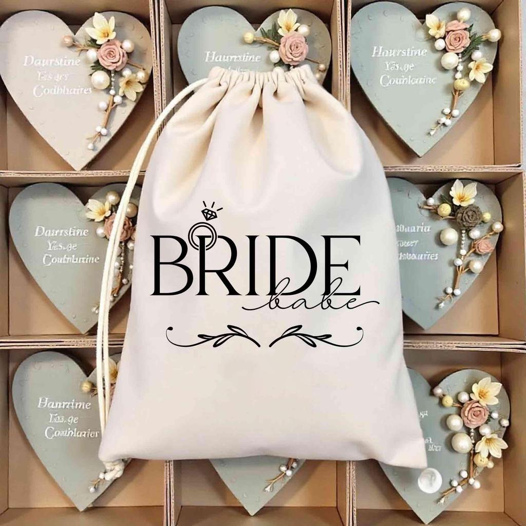 Bride, Babe, Linen Bundle Pockets, Wedding Party Decorations, Bridal Souvenirs, Storage Bags, Wedding Supplies, Available In Various Sizes