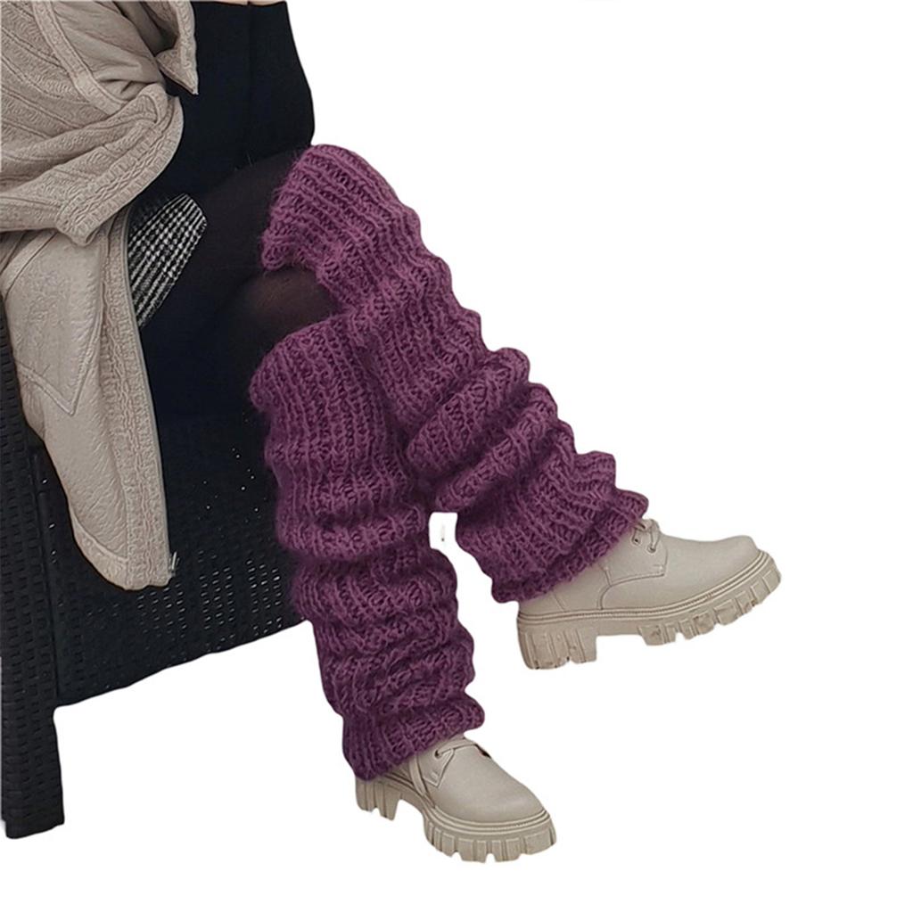 Women Mohair Leg Warmers Knit Acrylic Comfortable Leg Warmers for Christmas Birthday Gift