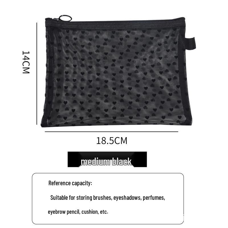 Large Capacity Transparent Mesh Cosmetic and Toiletry Bag - Portable Travel Storage