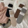 Stacked socks women's autumn and winter solid color mid-tube cotton socks Korean version ins trendy simple and versatile stockings