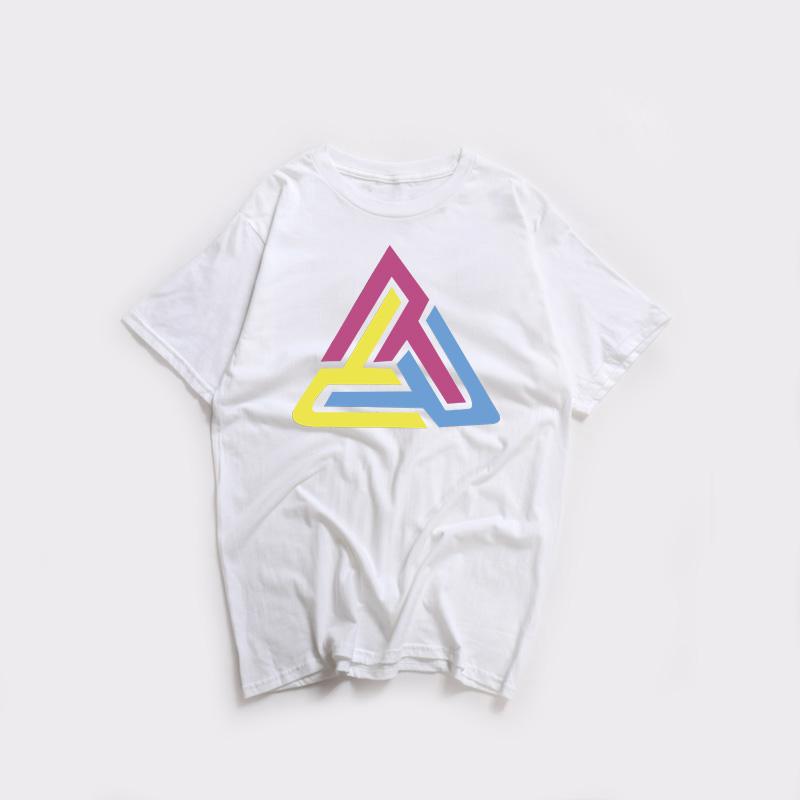 New Summer Man'S T Shirt Brand  BLACK PYRAMID Hip Hop T-Shirt Unisex Cotton Colorful Triangle Print Chris Brown Hip Hop Tees Tops