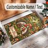 Forest Theme Crystal Velvet Floor Rug Personalized Custom Name Text Warm Carpet Home Decoration