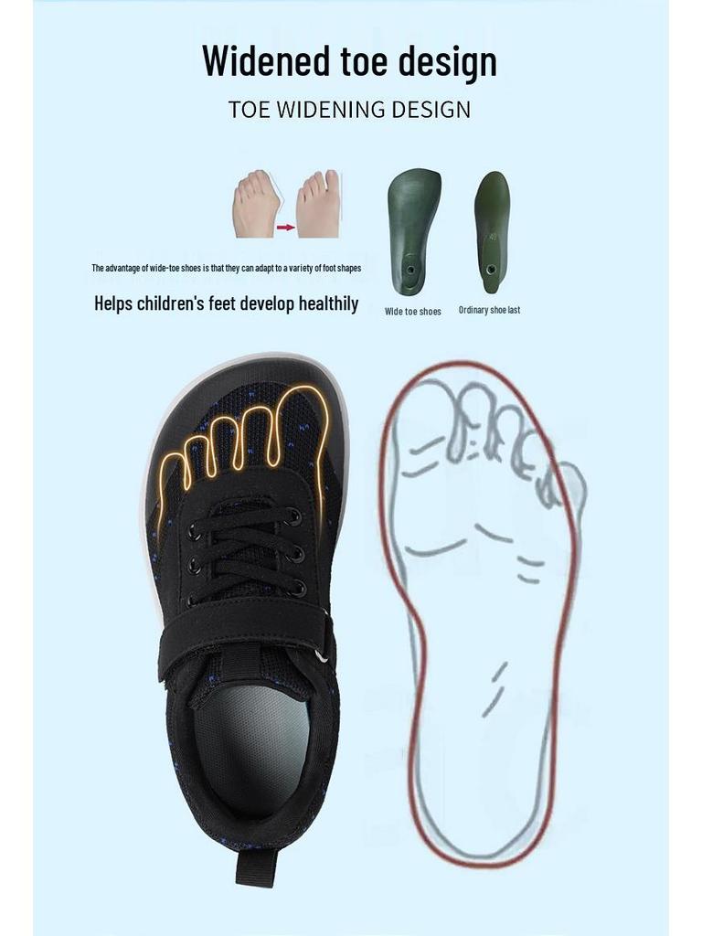 Children's Wide-Toe Barefoot Outdoor Casual Shoes - Zero Drop, Wide-Fit Sports Shoes