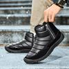 New down cloth waterproof snow boots warm short boots thickened and down winter cotton shoes non-slip shoes