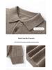 Men's Cashmere Polo Collar Sweater, Solid Color Knitwear, Long Sleeve Button-Up Pullover for Autumn/Winter