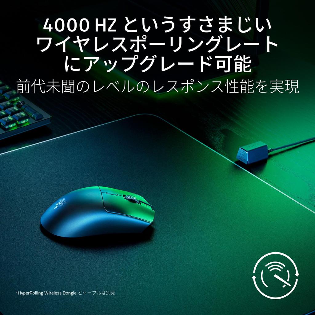 Razer Viper V3 en lett trådløs spillmus ideell for både klo- og fingertuppgrep. Funksjoner inkluderer en Focus Pro 30K optisk opptil 280 timers
