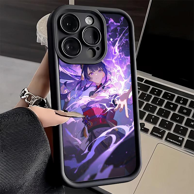 Phone Case for iPhone 17 Air 16E 15 16 Pro Max Genshin Impact Raiden Shogun Cover 14 Plus 13 12 Mini Soft Shell Silicone Fundas