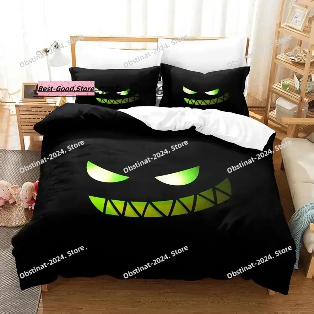 Angry Geometry Dash Beding Set Printed Bed Linen Set With Pilowcase Bed Soft Duvet Cover Soft Single Double Quen Super King-Sized Dimensionsd