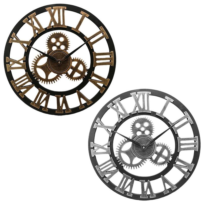 Industrial Gear Wall Clock Decorative Retro MDL Wall Clock Age Style Art Decor