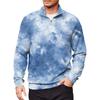 Men's Loose Casual 1/4 Zip Sweatshirt Fashion Printed Long Sleeve Top With Pockets