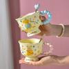 Cartoon Puppy Kitten Mug High End Light Luxury Ceramic Girl with Spoon Coffee Cup Couple Cup Goblet Cup