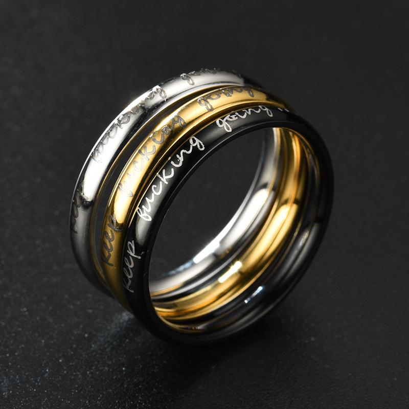 1Pc Fashionable, Versatile and Simple Titanium Steel Ring, A Design Ring Suitable for Men and Women