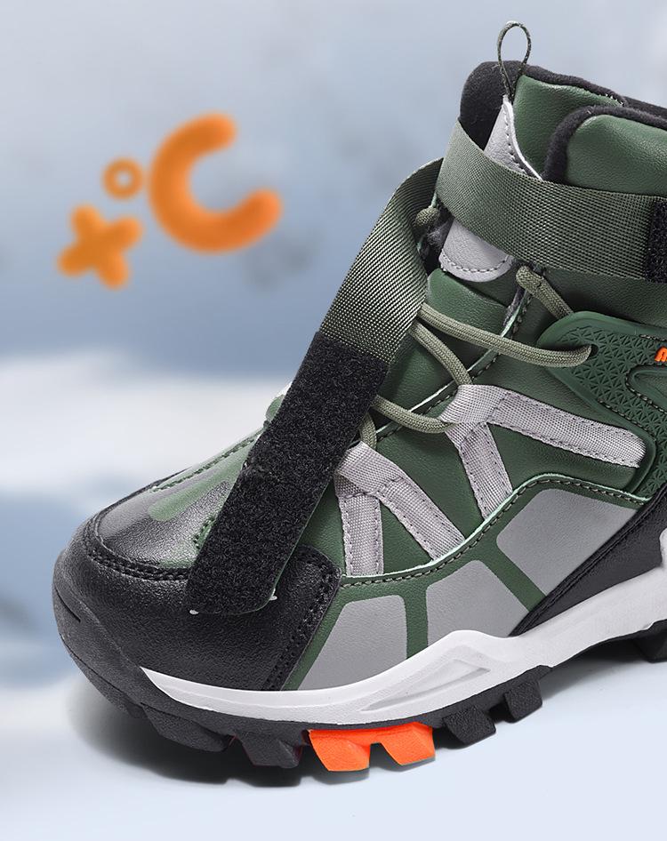 Children's Thickened High-Top Snow Boots for Boys - Warm, Cotton Lined, Cold-Proof Winter Shoes.