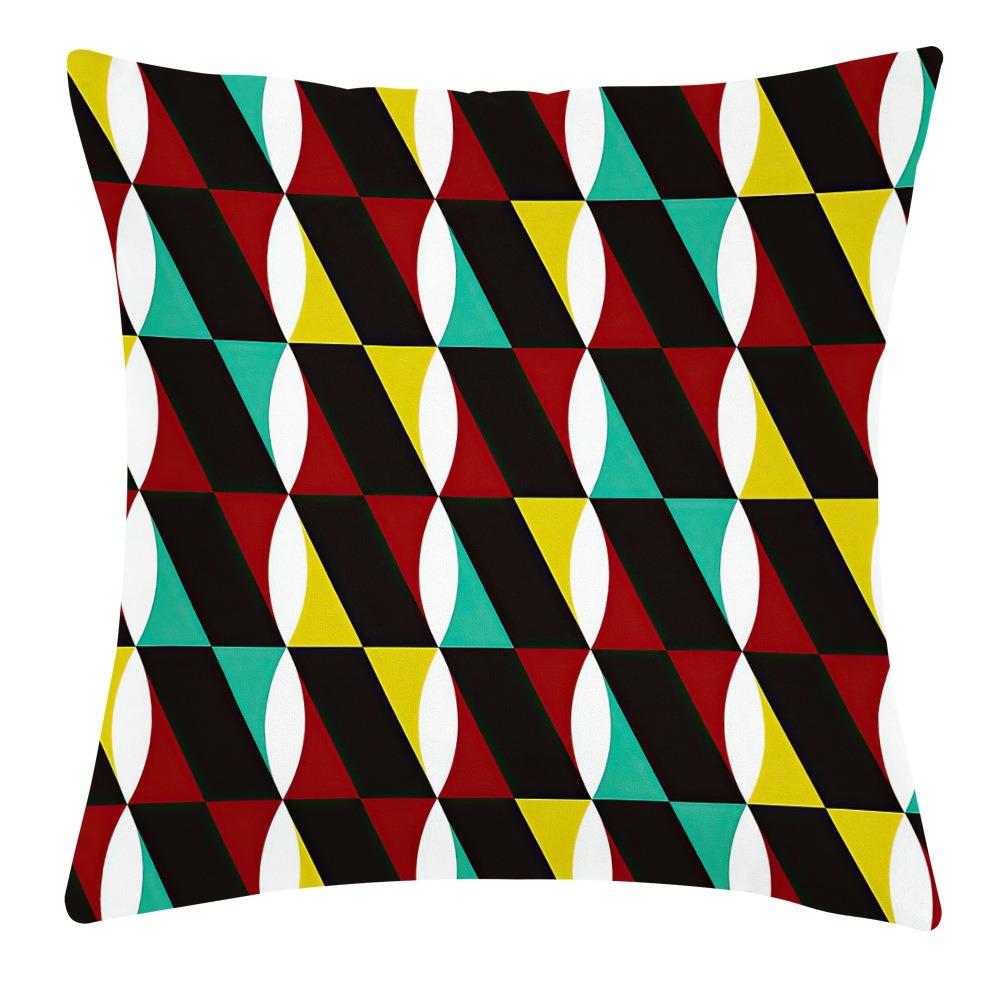 Colorful Geometric Pattern Pillowcase Dormitory Decoration Office Living Room Sofa Home Pillowcase