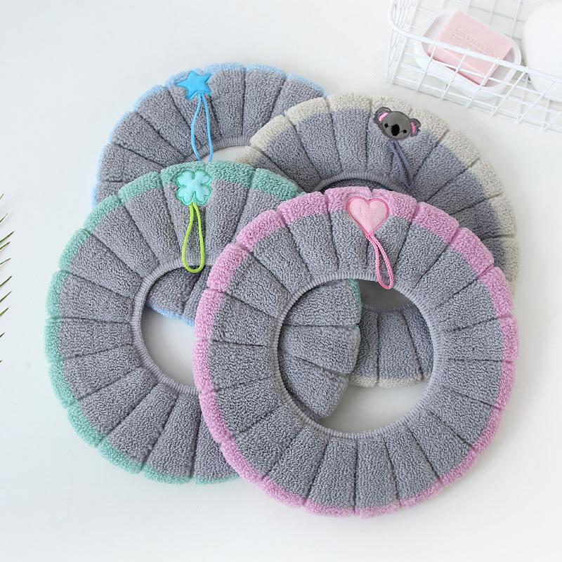 Bathroom Toilet Seat Cover Soft Warmer Washable Mat Cover Pad Cushion Seat Case Toilet Lid Cover Accessories Bath Home