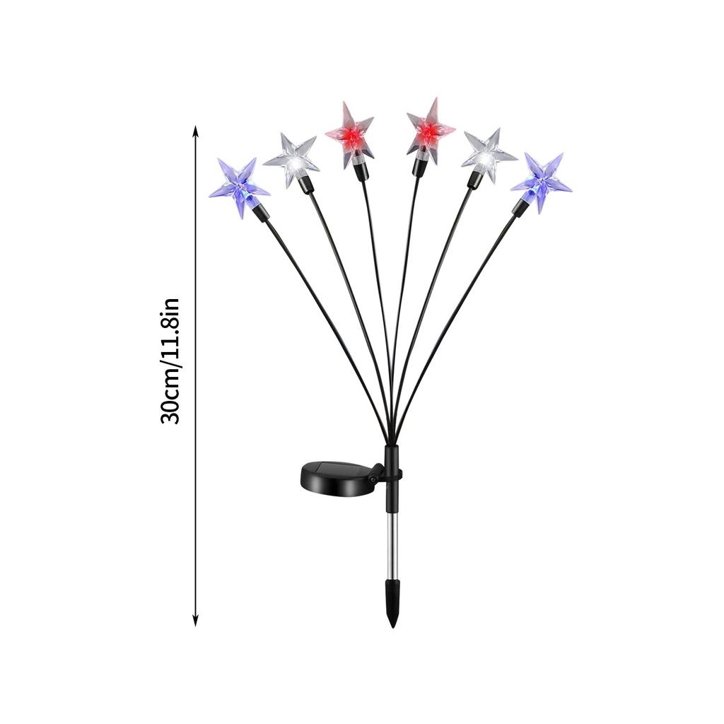 Solar Ground Independence Day Star String Lights American Flag Lights Courtyard Garden Decorative Lights