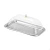 304 Stainless Steel Serving Tray with Dome Lid Food Rectangular Platter for