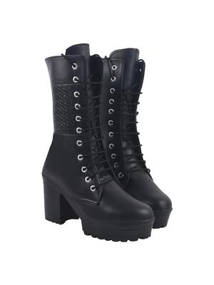 Shoetopia Womens  Chunky Heel Short Booties with Non-Slip Sole, Comfortable Trendy Ankle Boots | Soft Cushioned Sole | Casual, Party & Winter Wear
