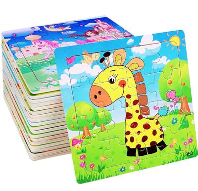 Bacolos Wooden Jigsaw Puzzle for Children Ages and and for Montessori Puzzle, 16-Piece Animal-Shaped 3, 4, 5, Seniors, Education.