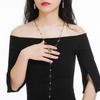 Elegant Korean Style Rhinestone Butterfly Tassel Sweater Necklace For Women