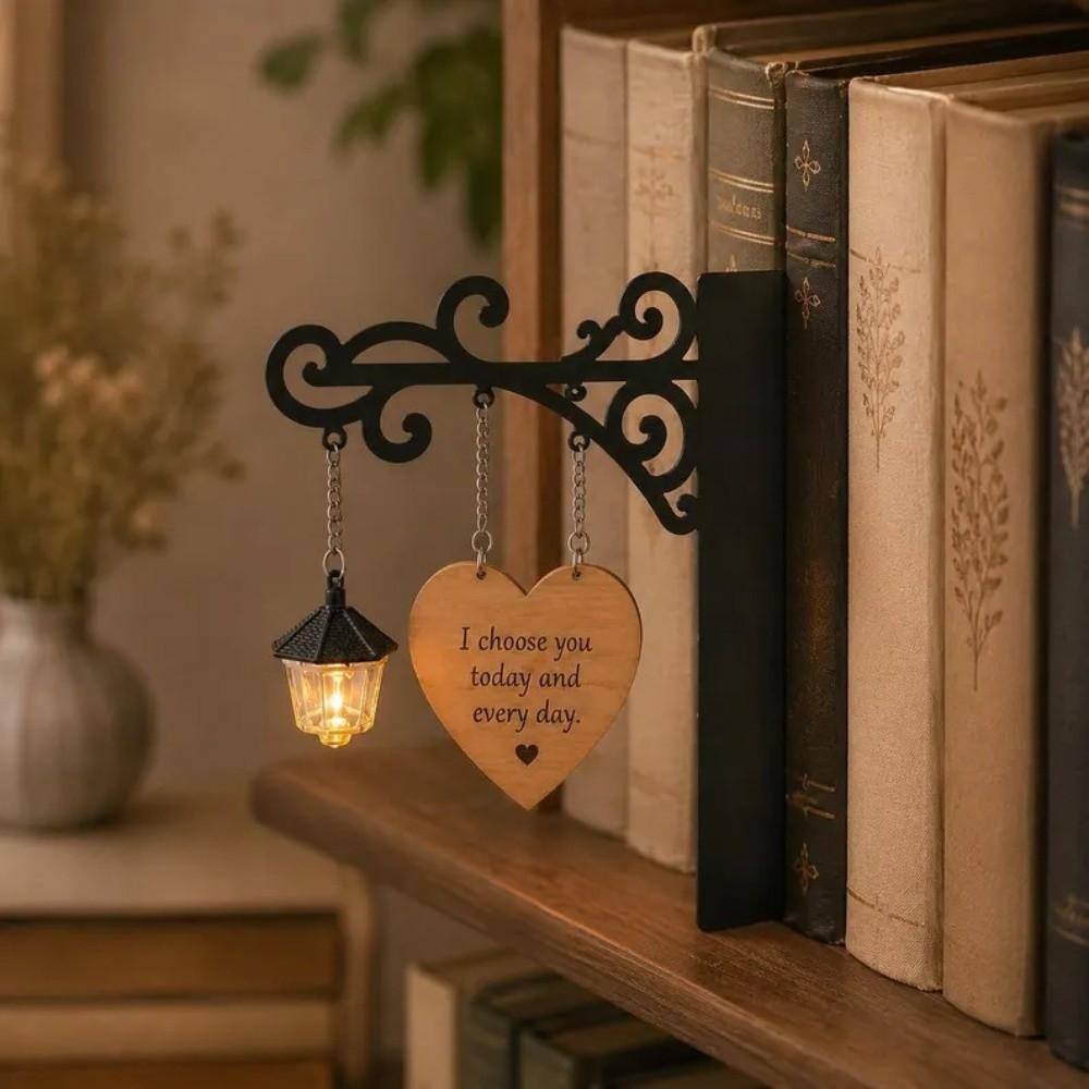 Vintage Bookshelf Lantern Light Wooden Bookshelf Lamp Bookshelf Ghost Light Library