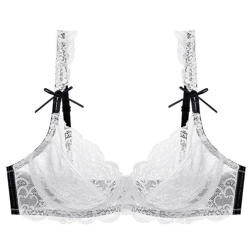 Сексуальный кружевной ультратонкий прозрачный бюстгальтер большого размера - Поддерживающий, дышащее нижнее белье 75C