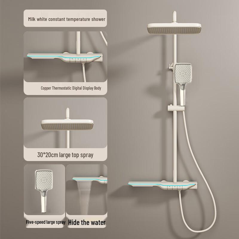TLXT Thermostatic Concealed Shower Faucet Set with Ambient Light