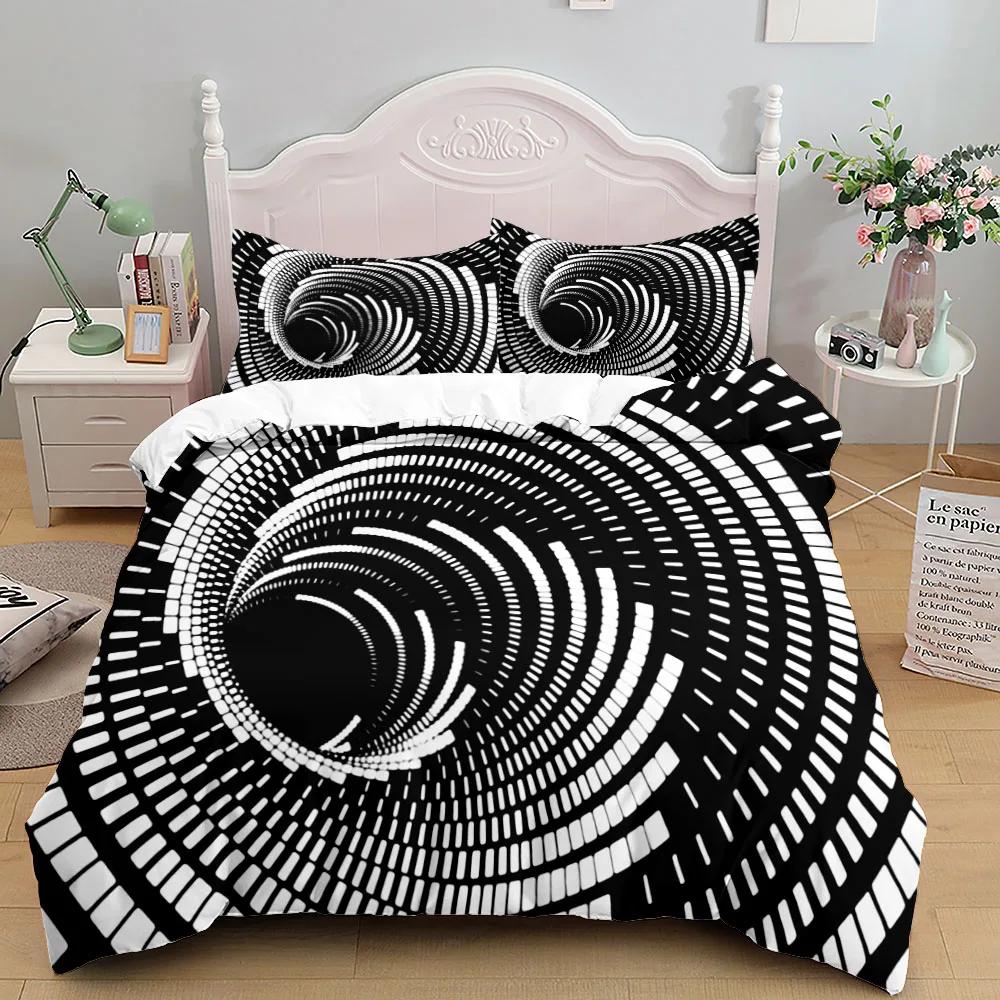 

Комплект постельного белья Space Tunnel 3D King Queen Double Full Twin Single Size Duvet Cover Pillow Case Friends Bed Set EU single(135x200cm)