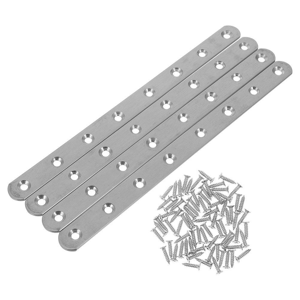 

1Set 12 Inch Flat Mending Plate Stainless Steel Straight Bracket for Wood Joining Furniture Fixing Corner Brace Floating Shelf other