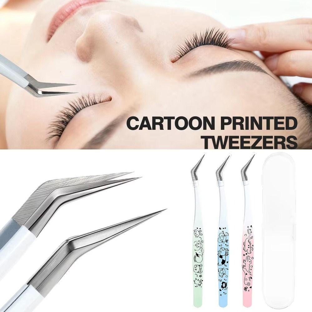 Anti-static False Eyelash Tweezers High Precision Eyelash Curler Extensions Grafting