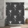 Modern White Floral Shower Curtain Decorative Waterproof Bath Rug Set for Hotel Bathroom Accessories Home Decoration Customizabl