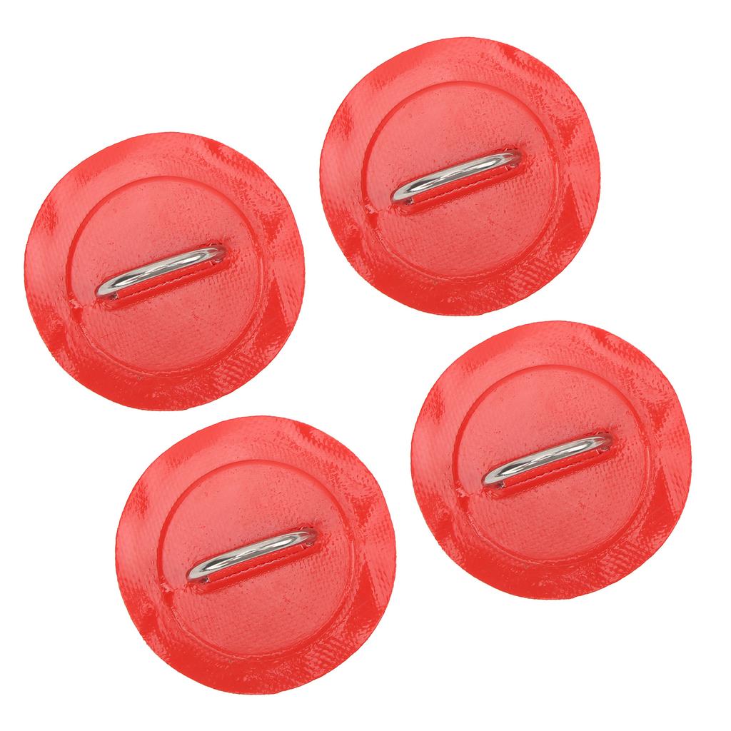 4 Pezzi Gommone DRing Pad Patch PVC Durevole Marino Acciaio Inossidabile Fibbia Fissa(Rosso )