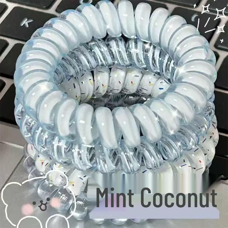 Korean Fashion Jelly Color Telephone Cord Hair Tie - High-End Simple Rubber Band for Maruko Hairstyles