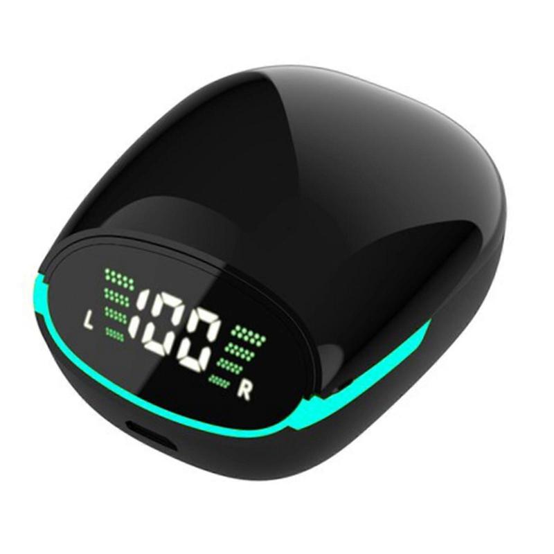 Wireless Headset Wireless Stereo In-ear Led Light Touch Digital Display Black