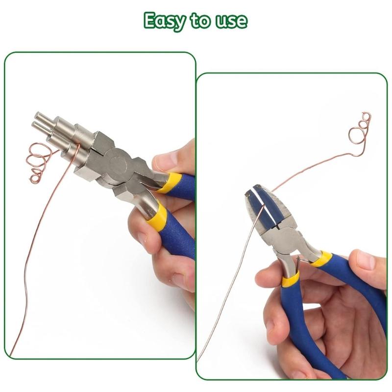 Zestaw 2 Wszechstronnych 6 w 1 Szczypiec do Gięcia Drutu Artystycznych Szczypiec do Biżuterii Wielofunkcyjnych Narzędzi Rękodzielniczych do Manipulacji Drutem