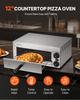 VEVOR Electric Pizza Oven for Countertops, 12-inch, 1500W, with Temp Control & 0-60 Min Timer, Even Baking Technology & Easy Clean Crumb Tray