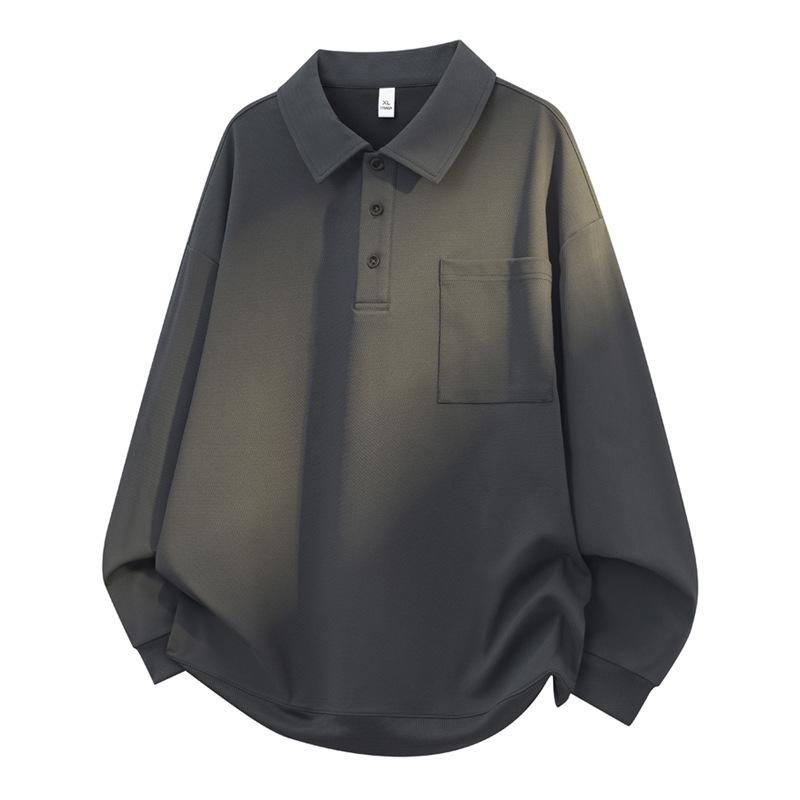 2025 Autumn Men's Trendy Round Neck Lapel Sweatshirt with Pockets