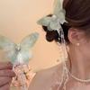 Girls Hair Pin Butterflies Decor Faux Pearls Beaded Long Tassel Hair Clip Wedding Prom Birthday Hair Barrette