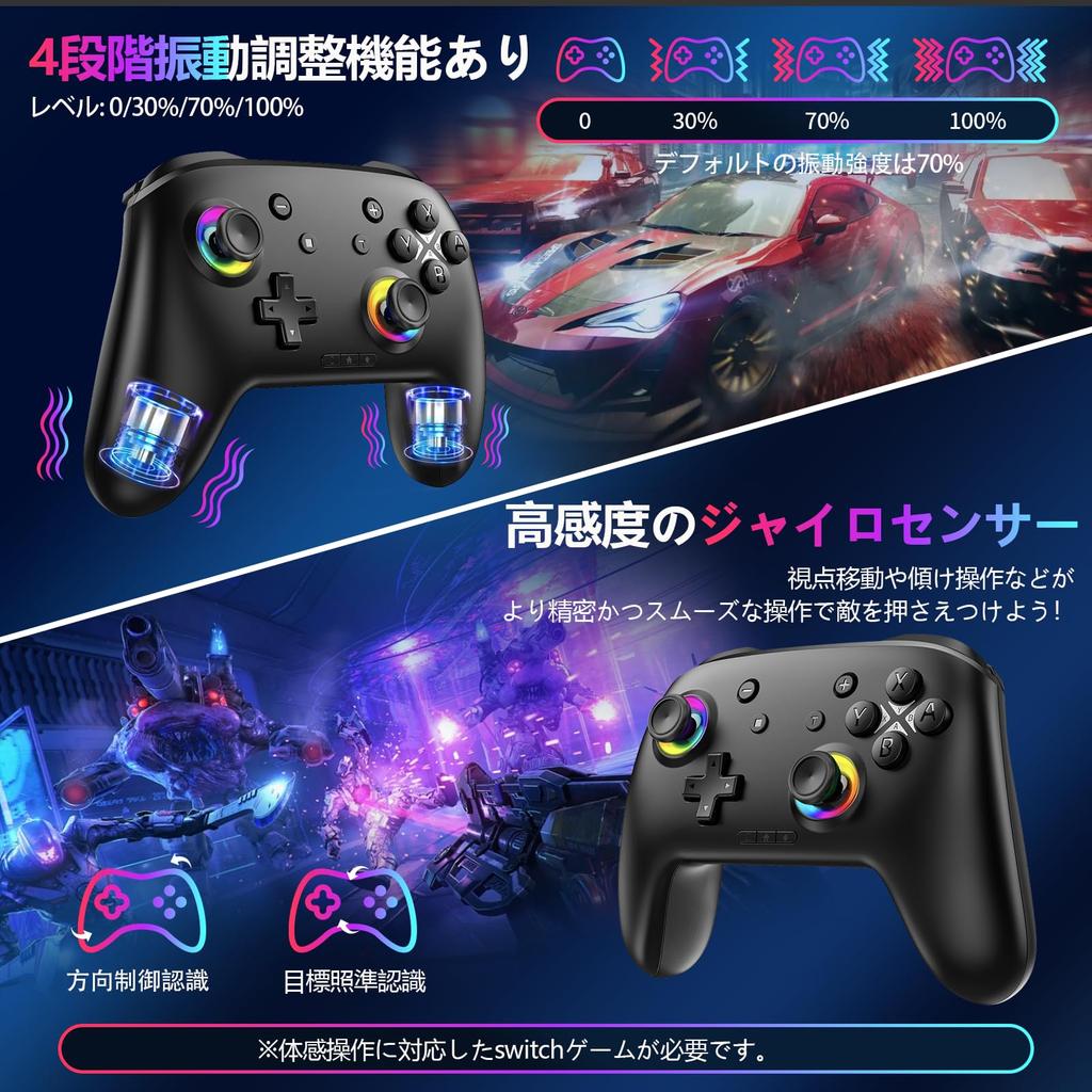 for Switch 2 Controller with and C Compatible with Switch Hall Effect Bluetooth Wireless Pro Controller with Back Turbo Macro Gyro HD 1000mAh High