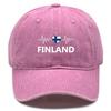 Heart-shaped  Finland Flag Snapback Baseball Cap Distressed Strap Adjustable Baseball Caps Perfect For Men And Women