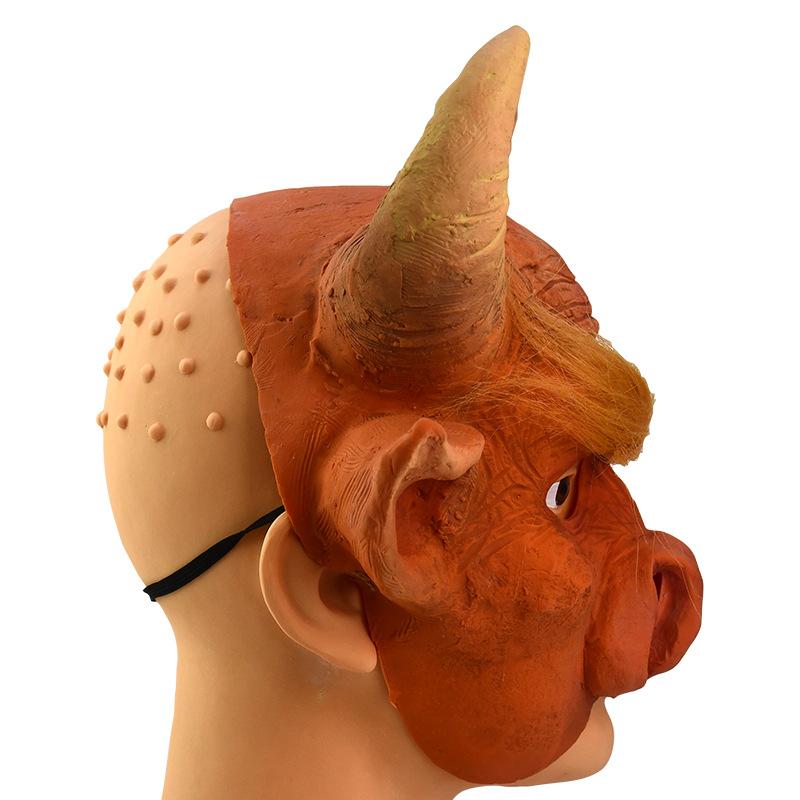Halloween Latex Maske Klassische Reise nach Westen Edition Ochsendämon König Gehörntes Tier Schwarze Ochsenkopf Maske Bestseller