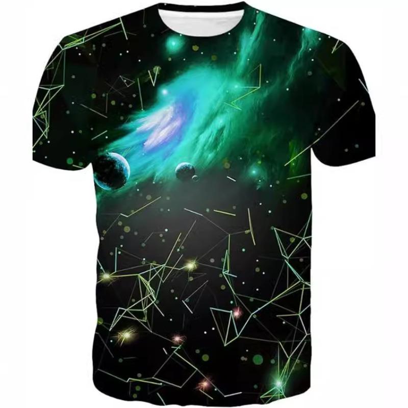 Summer Fashion 3D Printing Cool Print Men's Women's Casual Pattern Round Neck Short Sleeved Shirt