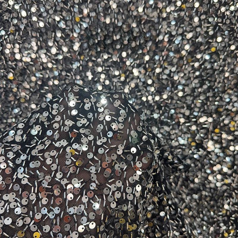Exquisite Sequins Fabric with Shiny Sequins Embroidered for DIY Sewing Weding Party Dress Decoration Handmade DIY Designerfabric