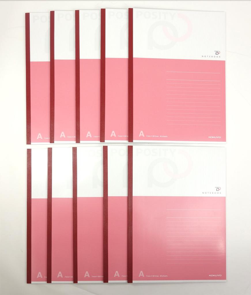 KOKUYO Notebook Positive 30 sheets 10 books Semi-B5 A-lined P3-31AX10