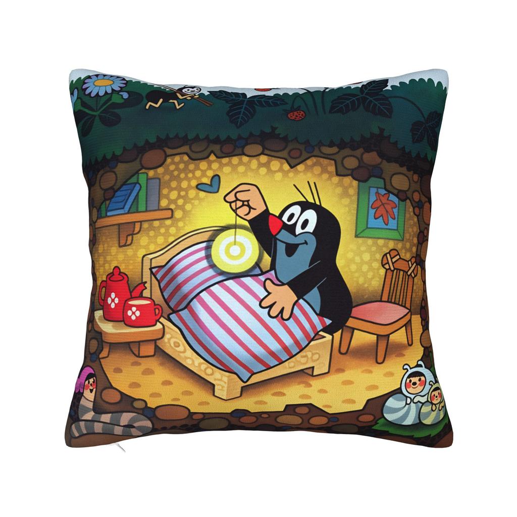 Cute The Little Mole Art Pillow Cover Vintage Pillow Case For Chair Sofa Home Decor Comfy Pillowcases Gift