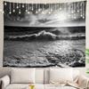 Shrahala Ocean Wave Tapestry Nature Wall Hanging  Large Psychedelic Tapestry for Bedroom Living Room Dorm Black and White
