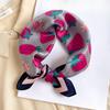Spring/Summer Leisure Wraps 70cm Square Scarf Imitation Silk Hijab Women’s Cartoon Cat Print Shawl Breathable Neckerchief